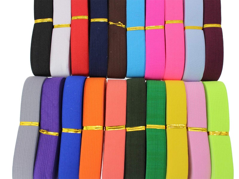 JESEP Elastic Sewing Band 40 Yards 20mm 3/4 Inch Flat Striped Elastic Band Heavy Stretch High Elasticity Knit Band for DIY Sewing Craft, Bedspread, Waist, Wig(20mm Mixed) - Image 2